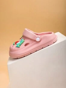 透气防滑软底休闲室内/户外拖鞋，适合幼儿，简约设计适合男孩和女孩 - 粉色 - 查看 8
