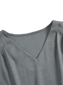 Scrubzie Solid Color V-Neck Short Sleeve Top With Pockets And Elastic Waist Pants Scrub Uniform Set