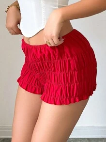 INAWLY Women's Low Waist Slim-Fit Super Shorts, Versatile For Autumn