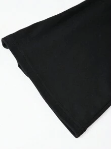 SHEIN Tween Girl Leopard Print Waistband Elegant Flared Leg Fleece Pants