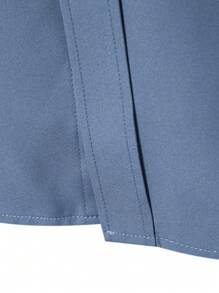 Calvornis 1 Áo sơ mi nam dài tay màu trơn, mặc thường ngày và công sở, mùa thu, áo sơ mi xanh bụi cho nam, áo sơ mi ôm vừa vặn cho nam, mùa thu - Màu xanh lam - Xem 6