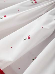 Souflis Souflis Baby Girl Cherry Peter Pan Collar Ruffled Trim Dress - White - View 4