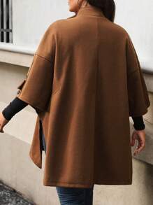 SHEIN Clasi Plus Size Turn-Down Collar Long Sleeve Button Front Elegant Knitted Sweater