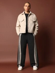 SUMWON Quần ống rộng Baggy Parachute Stripe Tape - màu đen - Xem 3