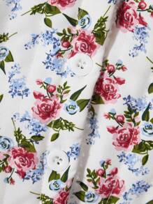SHEIN 女童花卉绗缝户外夹克 - 彩色 - 查看 4