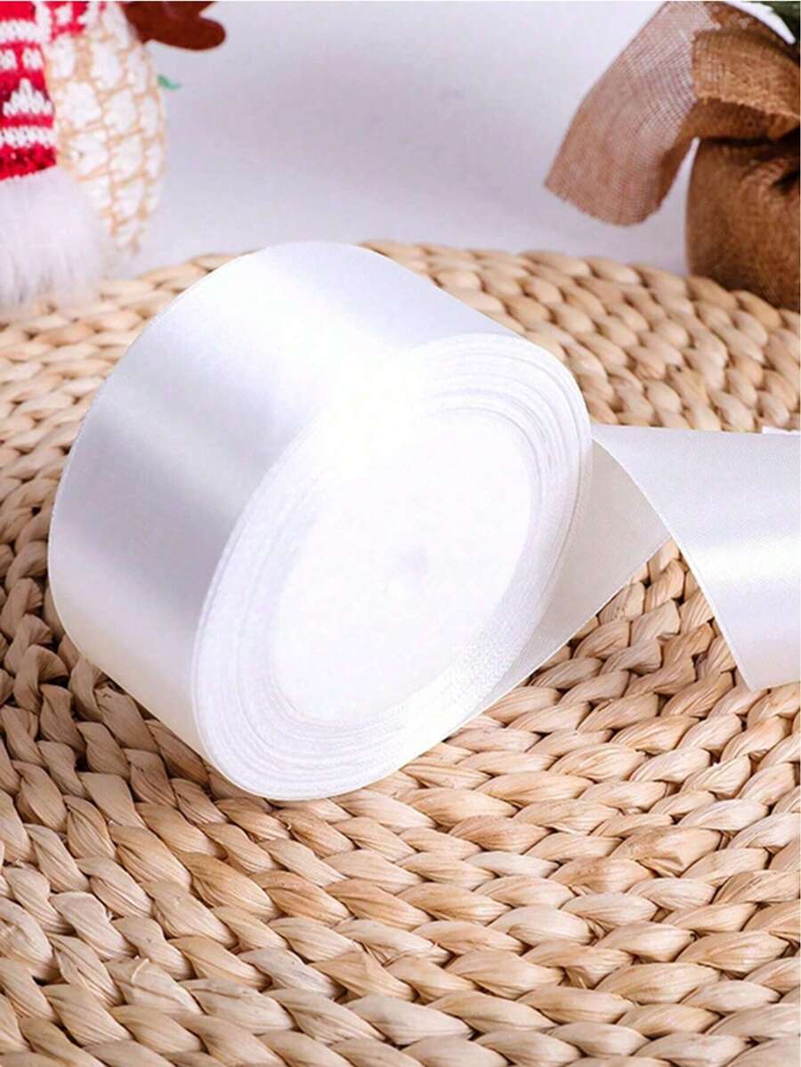 1 条 1.5cm*2200cm/4cm*2200cm 宽白色缎带,适用于 DIY 玫瑰、蛋糕装饰、礼品包装、婚礼、生日派对装饰圣诞节、情人节等节日礼物 - 白色 - 查看 1