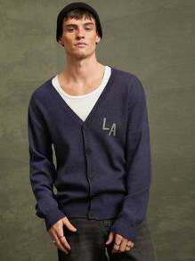 Men LA Cardigan Sweater - Royal Blue - View 2