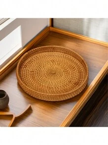 1 pieza Cesta de almacenamiento de estilo japonés hecha a mano , color liso de ratán + Cesto ideal para el hogar, sala de estar, restaurante y picnic al aire libre, Día de San Valentín, boda de san Valentín y cumpleaños
