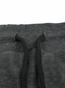 Manfinity Homme Father Gifts,Outfit,Men's Casual Combination Three-Piece Sweatpants, Practical Front And Back Pockets, Comfortable Threaded Trouser Legs, Elastic Waist Cord, Men's Solid Color And Simple, Casual Daily Wear Sports Trousers