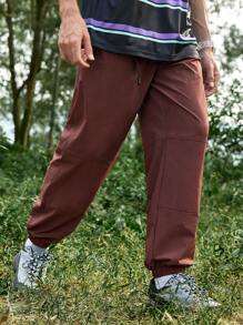 In My Nature 男式纯色拼布印花简约休闲户外运动裤和慢跑裤