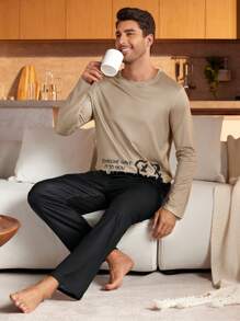 Conjunto de pijama para hombre cómodo y elegante, ropa informal para estar en casa