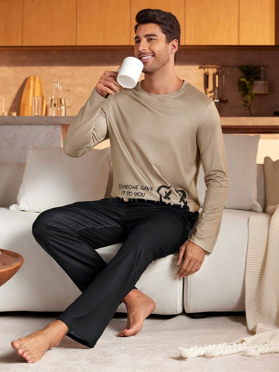 Conjunto de pijama para hombre cómodo y elegante, ropa informal para estar en casa