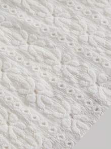 SHEIN MOD Plus Size Vintage Jacquard Knit Contrast Trim Tank Top - White - View 4