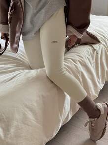 DAZY Tween Girl Letter Print Leggings - Apricot - View 6