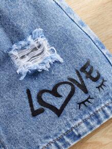 Conjunto de 2 piezas para bebé/niña pequeña con Top de punto con cuello de volantes y falda estampada y rasgada, incluye bolsa - Multicolor - Ver 5