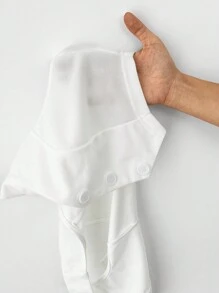 SHEIN PETITE Summer Tank TopsSolid Button Front Crop Waistcoat In Fall/Winter - White - View 8