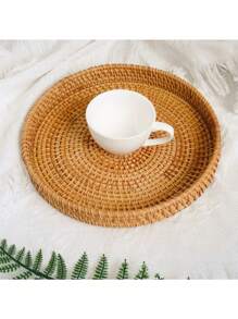 1 pieza Cesta de almacenamiento de estilo japonés hecha a mano , color liso de ratán + Cesto ideal para el hogar, sala de estar, restaurante y picnic al aire libre, Día de San Valentín, boda de san Valentín y cumpleaños