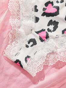 Bragas con encaje y estampado de leopardo para adolescentes