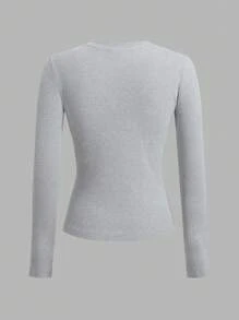 SHEIN Girlism 3 件套 Tween 女童圆领休闲修身长袖 T 恤