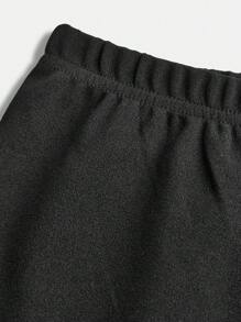 SHEIN Leap Crew Áo nỉ dài tay dáng rộng thả vai thời trang mùa thu đông cho bé gái tuổi mới lớn in khẩu hiệu ấm áp ấm áp giải trí mùa thu đông - màu đen - Xem 9