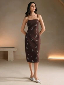 Anewsta Handmade Flower Bubble Bead Knitted Dress