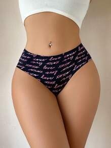 4pcs/Set Women Letter Print Seamless Briefs - Multicolor - View 3