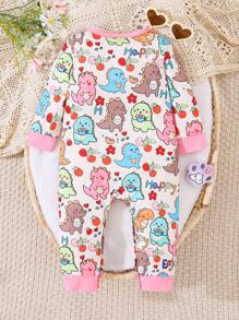 Bộ đồ liền thân in hình khủng long dễ thương cho bé gái - Nhiều màu - Xem 2