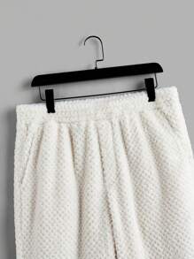 Manfinity VCAY 2pcs Men's Casual Knitted Loose Fit Long Sleeve Hoodie Jacket & Elastic Waist Straight Leg Pants Set, Young Style, For Fall Winter