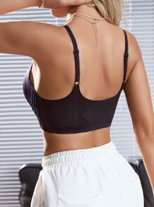 1pc Seamless Wireless Bra For Women - Black - View 2