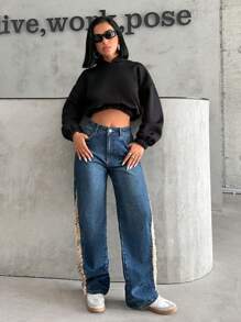 RueChic - Rigid, Destroy Detailed Straight Fit - Medium Wash - View 6