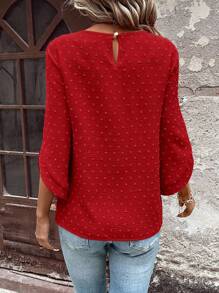 SHEIN LUNE New Fashion Asymmetrical Cuffs Women Shirt For Casual, Commuting, Party, Christmas, Holiday, New Year, Suitable For Autumn, Winter And Spring For New Year Clothes