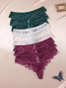 9 قطع/عبوة سراويل داخلية شفافة من الدانتيل المثير للسيدات