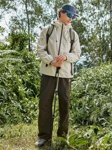 In My Nature Veste décontractée à capuche zippée, coupe-vent, de couleur unie pour hommes, manches longues - Prune - Voir 7