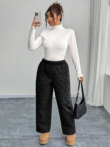 Calvaya 大码纯色简约长裤，休闲日常穿着