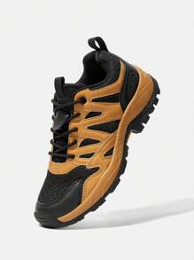 OUTDOORSY Women's Elastic Lace-Up Mesh Breathable Hiking Shoes Brown For And Vibe And Spring Shoes Spring Break Easter