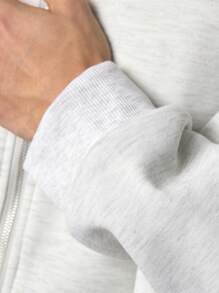 SUMWON Oversized Cozy Comfortable Fleece Hoodie - Light Grey - View 6