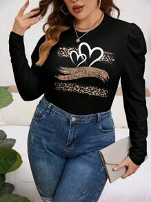 SHEIN Clasi Casual Simple Plus Size Women's Solid Color Long Sleeve T-Shirt