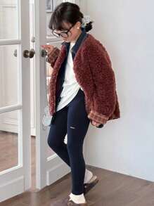 DAZY Tween Girl Fall Letter Print Leggings - Navy Blue - View 9