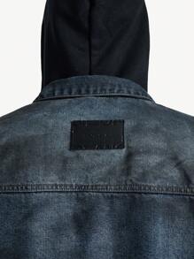 Manfinity VCAY Men's Ombre Snap Front Casual Long Sleeve Denim Jacket, Street Style