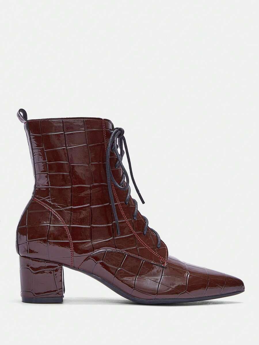 CUCCOO BIZCHIC 法式复古踝靴2024新款秋冬时尚百搭细高跟短靴女圣诞新年节日情人节