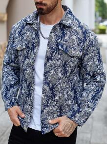 Manfinity Homme Áo khoác Cardigan họa tiết cổ điển cho nam, mùa thu - Nhiều màu - Xem 6
