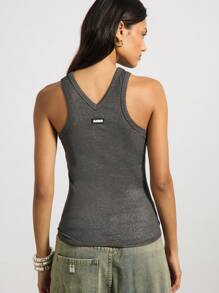 AiiRZ 金属无袖不对称领口修身背心