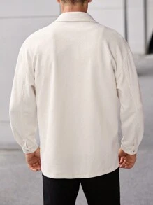 Manfinity CasualCool Chaqueta casual de hombre de unicolor con textura, adecuada para otoño