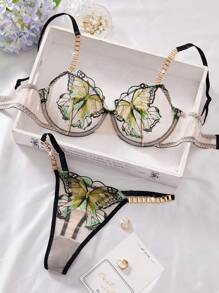 Bộ đồ lót lưới thêu hình bướm gợi cảm 2 món/bộ dành cho nữ - Nhiều màu - Xem 1