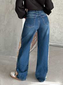 RueChic - Rigid, Destroy Detailed Straight Fit - Medium Wash - View 2