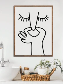 一幅现代印刷引文艺术海报，捏鼻图案海报，房间装饰，浴室，卫生间，走廊，楼梯，墙壁装饰画，家居装饰帆布画，节日装饰家居