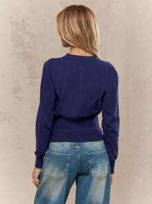MISSGUIDED Cardigan corto de punto acanalado con botones, manga larga, ajustado, una prenda básica de punto esencial para el otoño e invierno, moda clásica y casual para usar a diario
