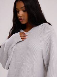 MUSERA 针织宽松廓形毛衣，春季Y2K 90年代休闲可爱机场穿搭，假日舒适可爱 - 灰色 - 查看 5