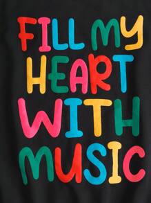 Manfinity VCAY بلوزة هودي كتف منسدل مطبوعة بالحروف مبرزة، بلوزة هودي طويلة الأكمام للخروج باللون الأسود، هدايا للأصدقاء والزوج والحبيب، مناسبة للخريف والشتاء