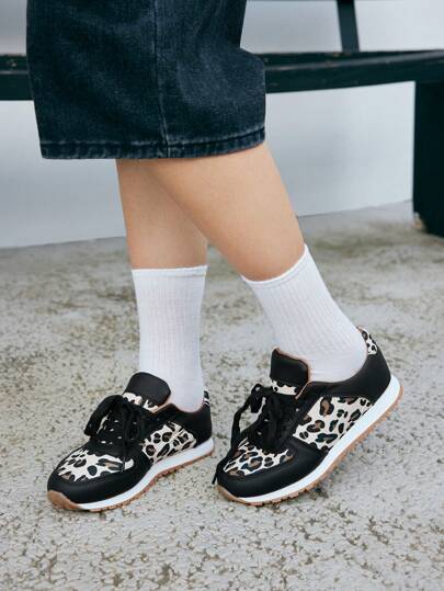 Beok Women Leopard Print Casual Sneakers For Daily Wear For Christmas Holiay